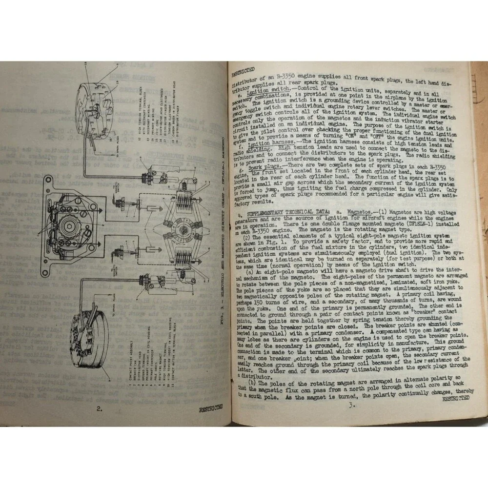 1945 B-29 Superfortress Engines M And I Manual Restricted Maintenance Training